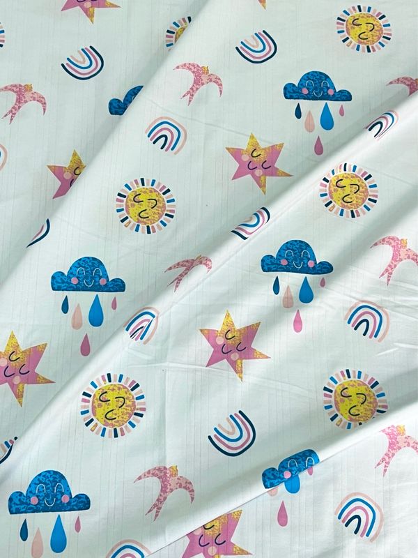 Sunshine Rainbow | Ribbed Modal Rayon Spandex Fabric | 170cm Wide