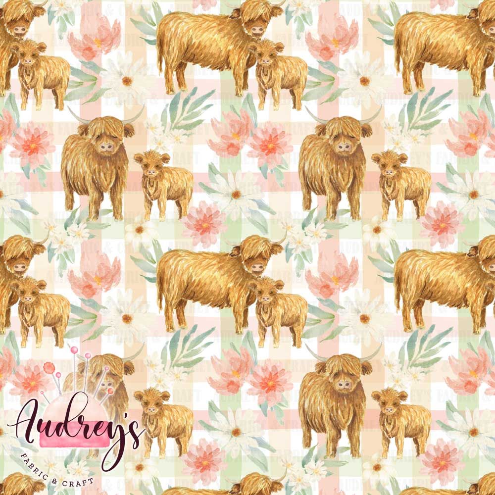 Highland Cow on Plaid | PRE-ORDER | Choose Your Own Base