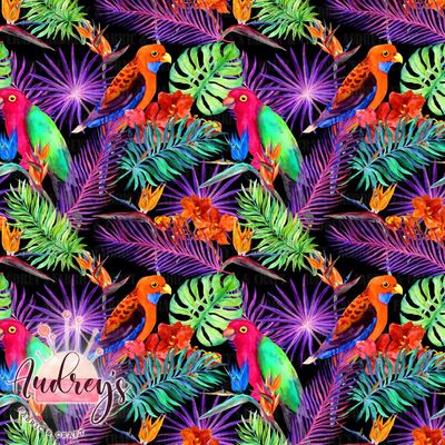 Tropical Parrots Neon | PRE-ORDER | Choose Your Own Base