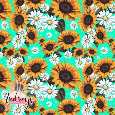 Sunflower &amp; Daisy, Mint | PRE-ORDER | Choose Your Own Base