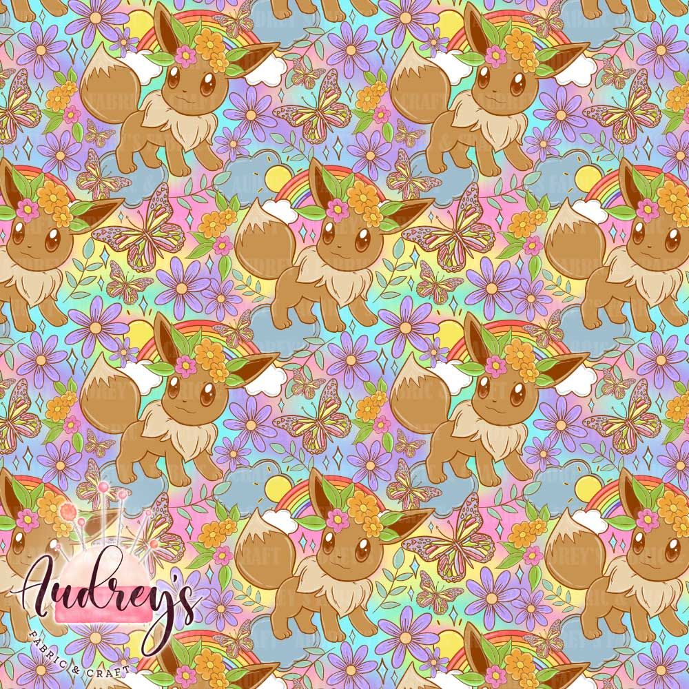 Eevee, Floral Rainbow | PRE-ORDER | Choose Your Own Base