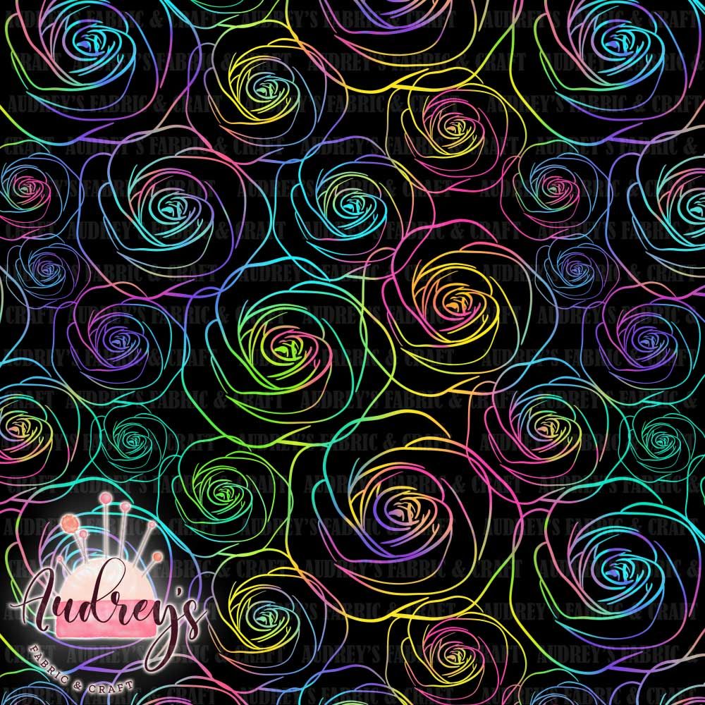 Neon Roses, Black | PRE-ORDER | Choose Your Own Base