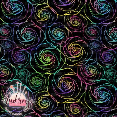 Neon Roses, Black | PRE-ORDER | Choose Your Own Base