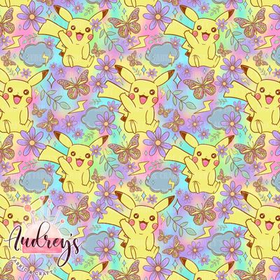 Pikachu, Floral Rainbow | PRE-ORDER | Choose Your Own Base