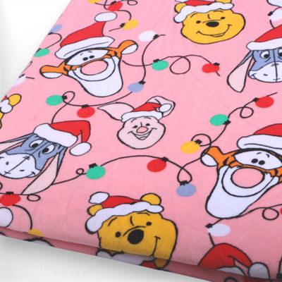 Winnie &amp; Friends, Xmas | Licensed Plush Minky Fleece Fabric | 180cm Wide