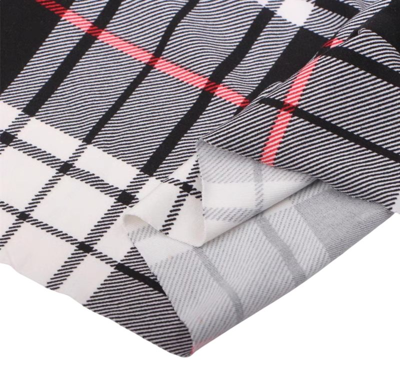 Monotone Tartan | Double Brushed Poly Jersey Knit Fabric, 180gsm