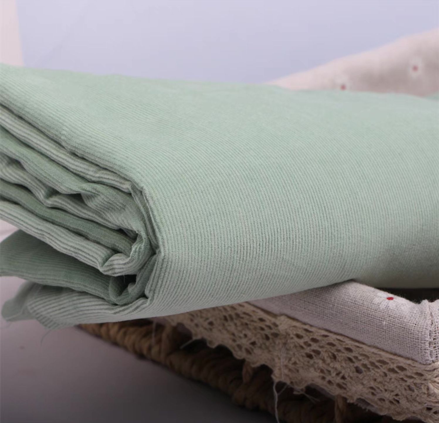 Solid Light Green | Pinwale Corduroy | 145cm Wide