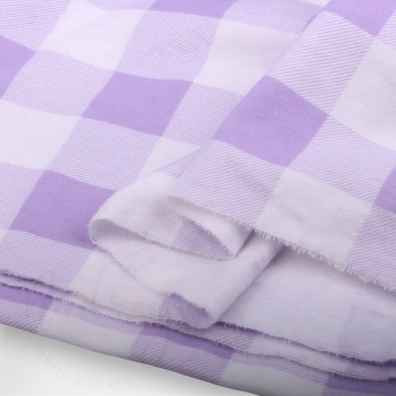 Purple Checks | Cotton Flannelette | 110cm wide