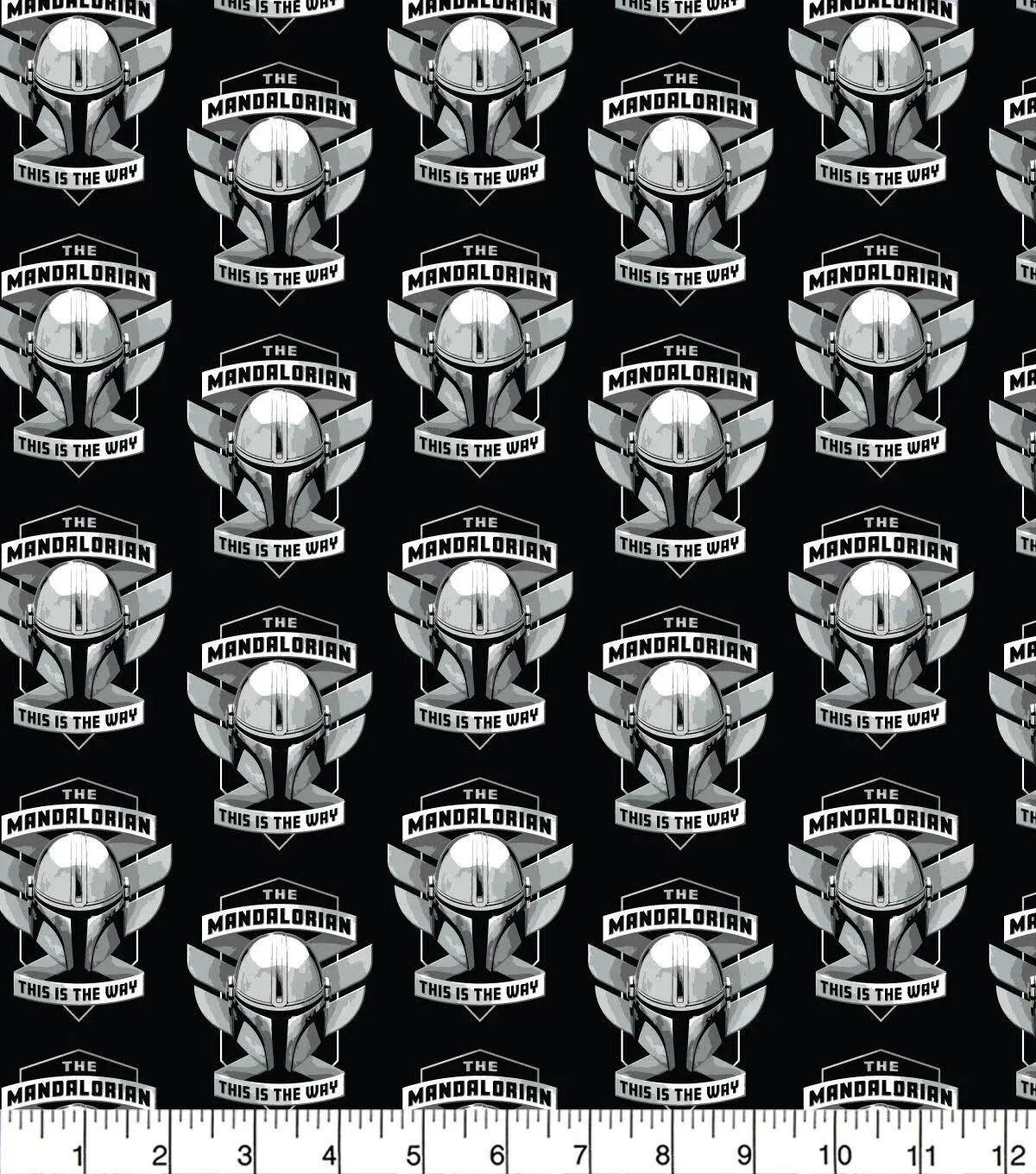 Mandalorian Helmet | Licensed Quilting Cotton | 112cm wide