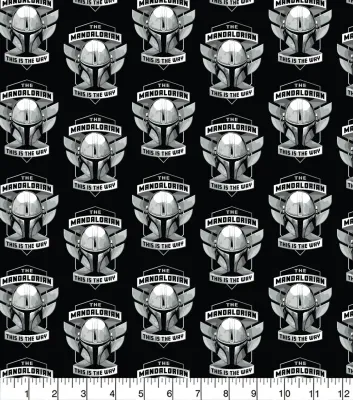 Mandalorian Helmet | Licensed Quilting Cotton | 112cm wide