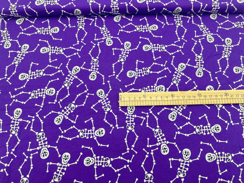Skeletons on Purple | Quilting Cotton | 140cm wide
