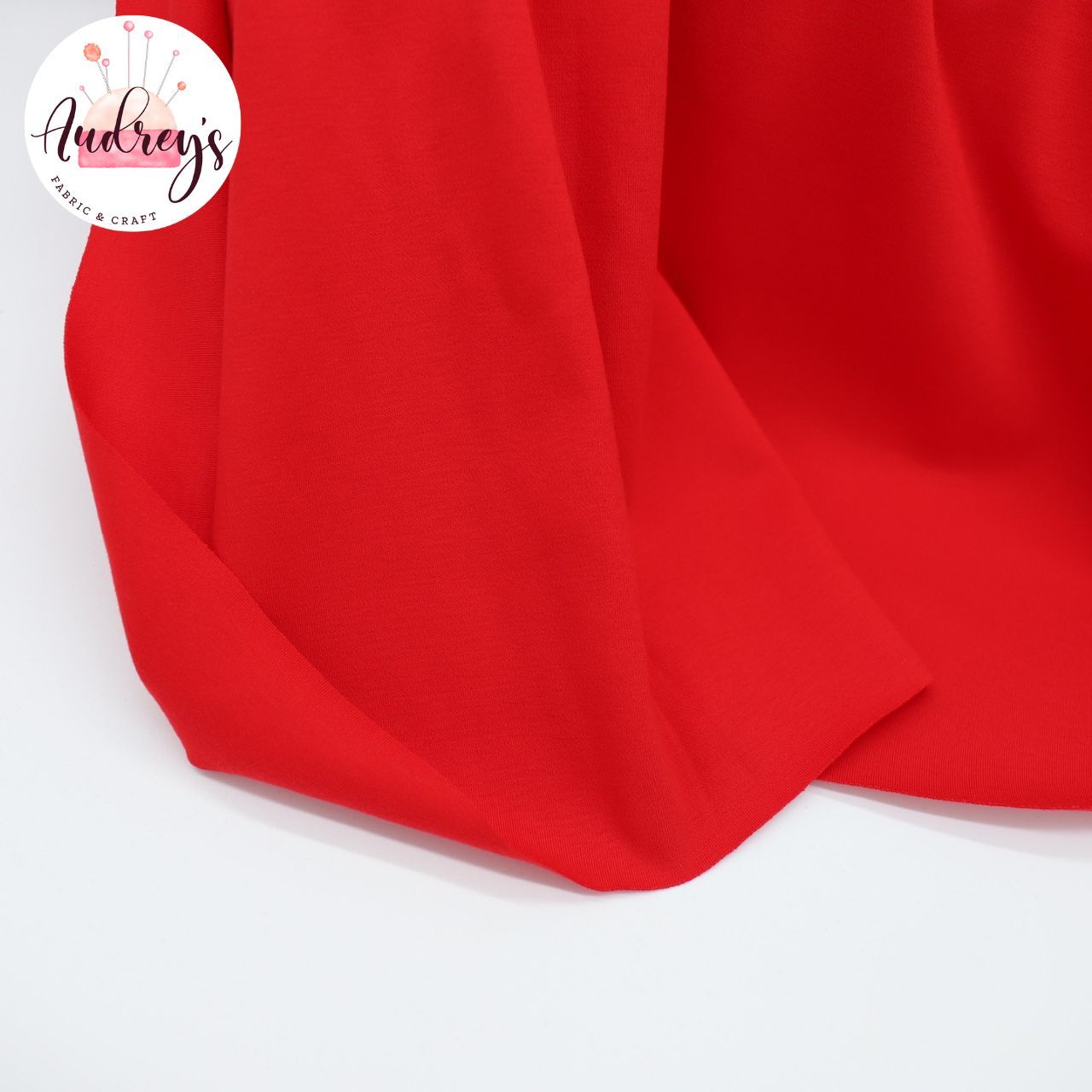 Crimson | Cotton Lycra Solid Fabric, 280gsm