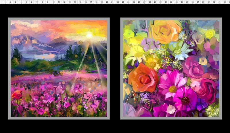 A Year of Art, Summer | Digital Print Quilting Cotton Panel