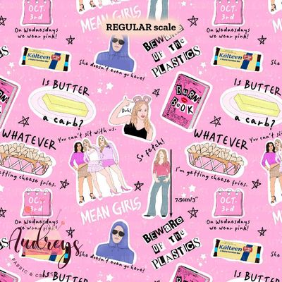 Mean Girls, Collage | Digital Print Custom Cotton Woven | 145cm wide