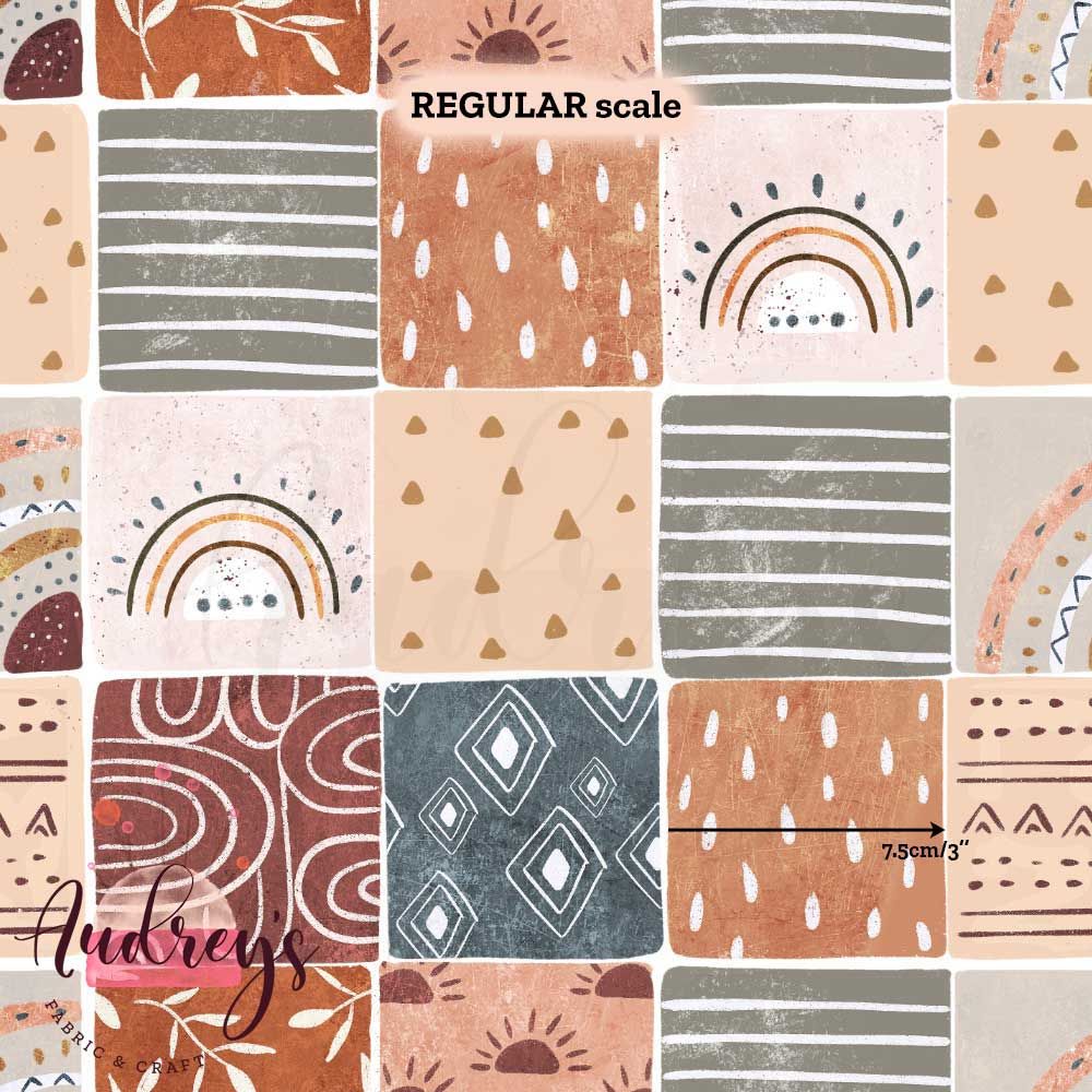 Boho Patchwork | Digital-Print Custom Cotton Woven | 145cm wide