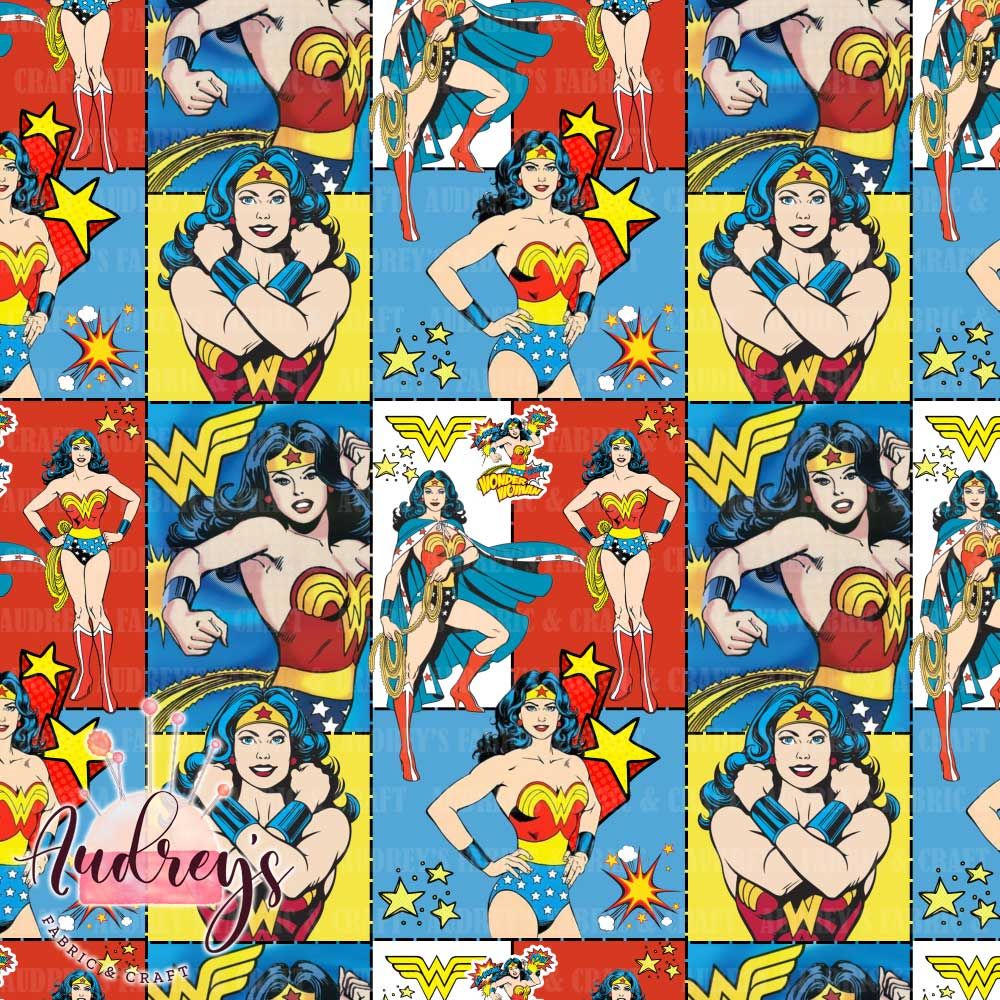 Wonderwoman, Collage | Digital Print Custom Cotton Woven | 145cm wide