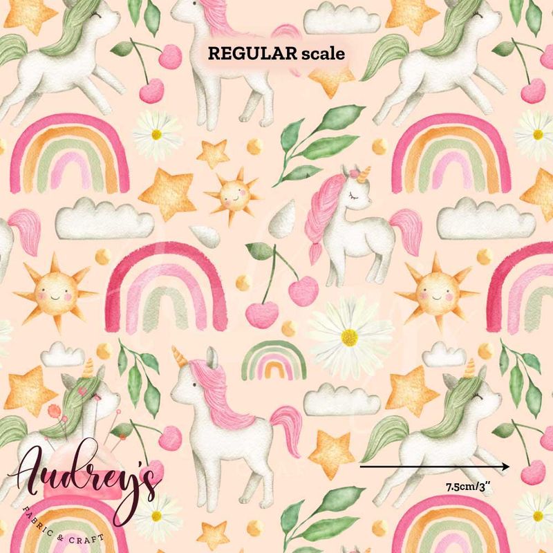 Unicorns &amp; Rainbows | Digital-Print Custom Cotton Woven | 145cm wide
