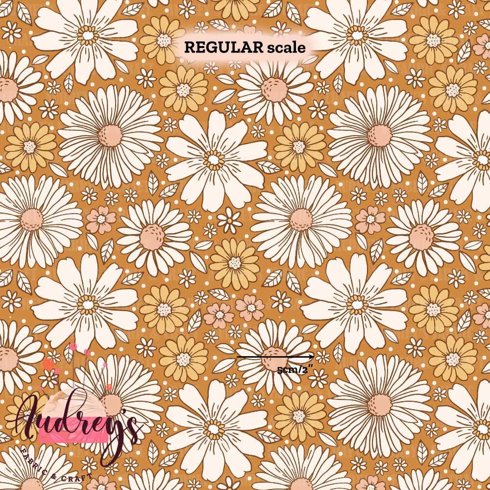 Ariana, Mustard | Digital-Print Custom Cotton Woven | 145cm wide