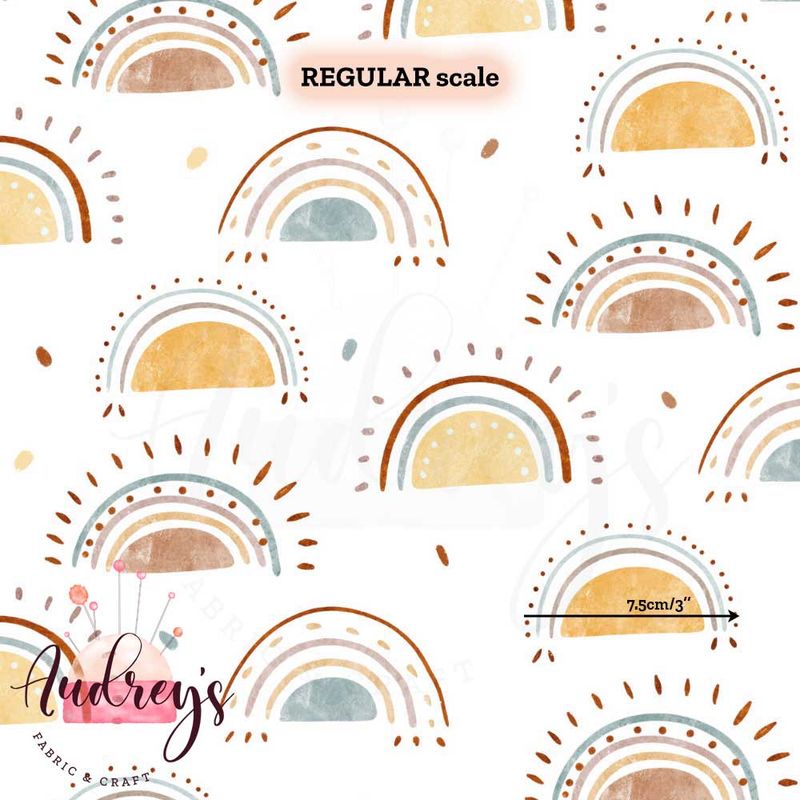 Boho Rainbows | Digital-Print Custom Cotton Woven | 145cm wide