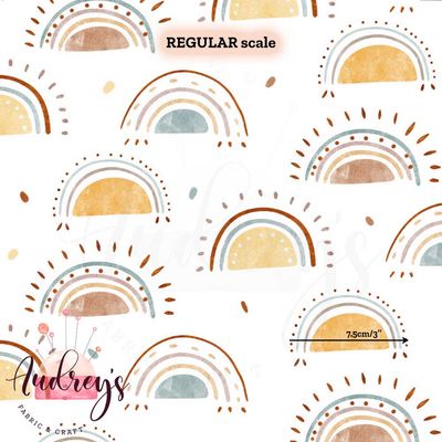 Boho Rainbows | Digital-Print Custom Cotton Woven | 145cm wide