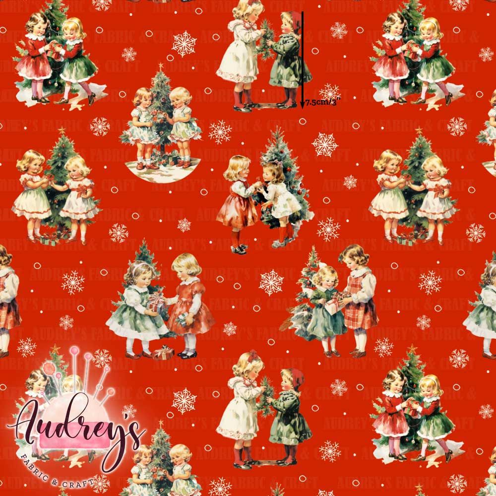 Vintage Xmas | Digital-Print Custom Cotton Woven | 145cm wide
