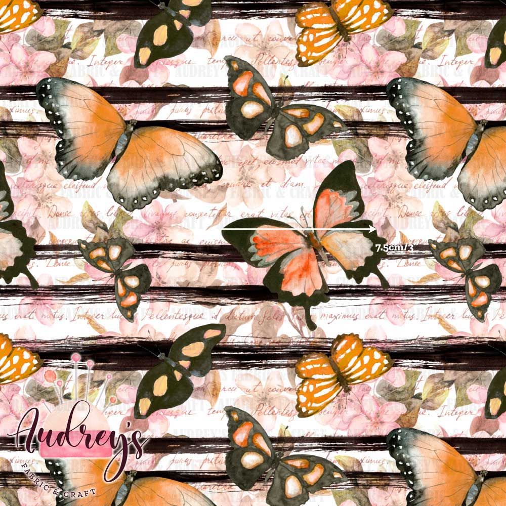 Butterfly Script | Digital-Print Custom Cotton Woven | 145cm wide