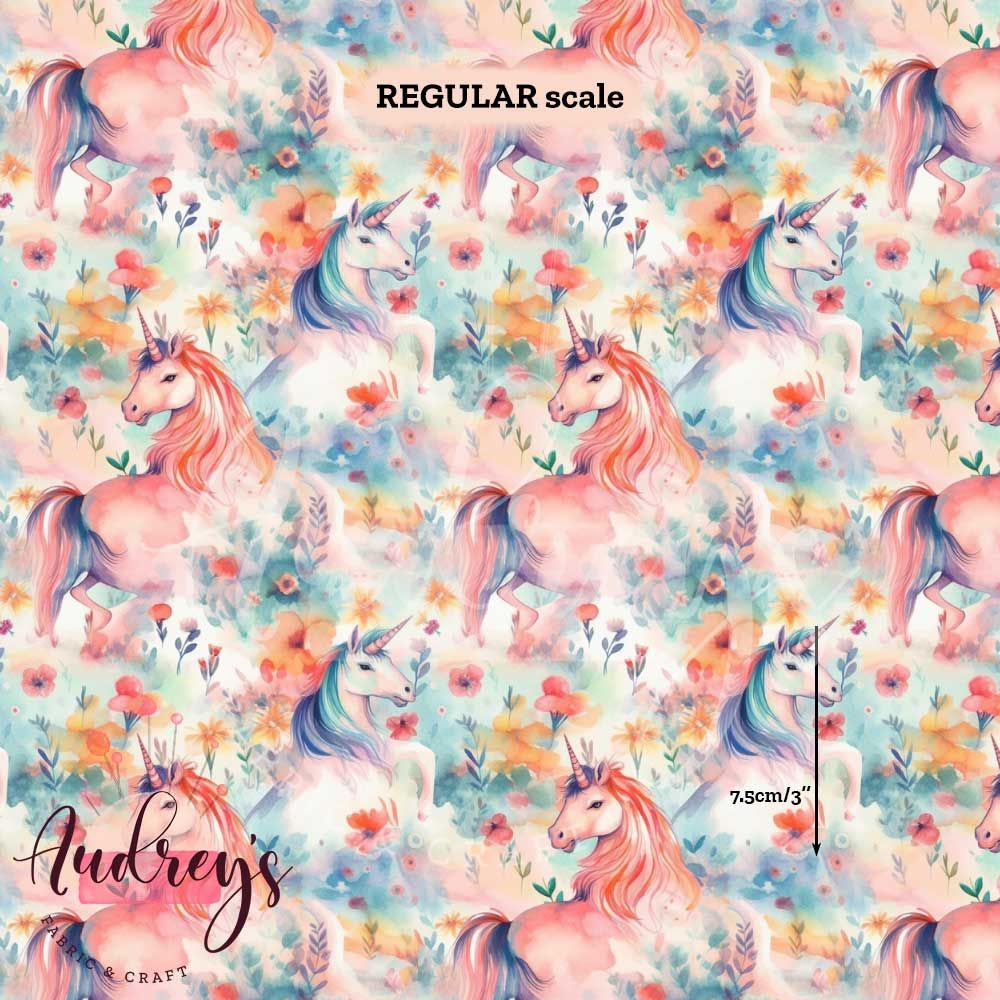 Floral Unicorns | Digital-Print Custom Cotton Woven | 145cm wide