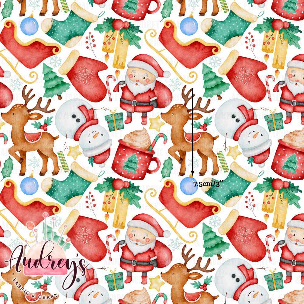 Cute Xmas Toss | Digital-Print Custom Cotton Woven | 145cm wide