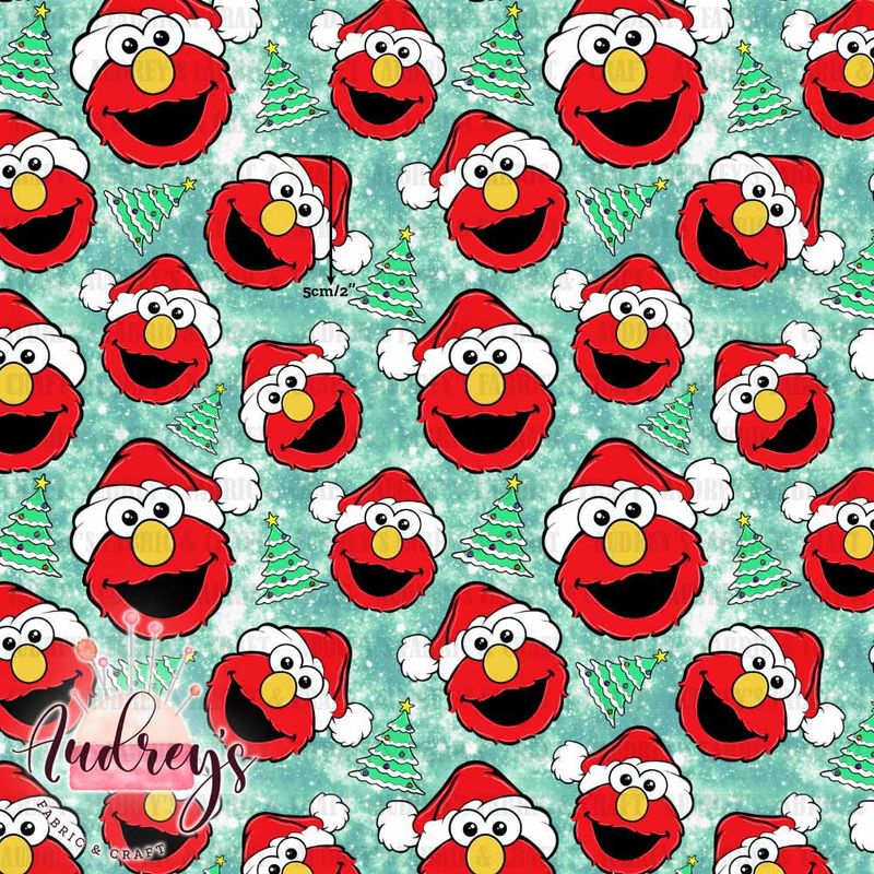 Xmas Elmo | Digital-Print Custom Cotton Woven | 145cm wide