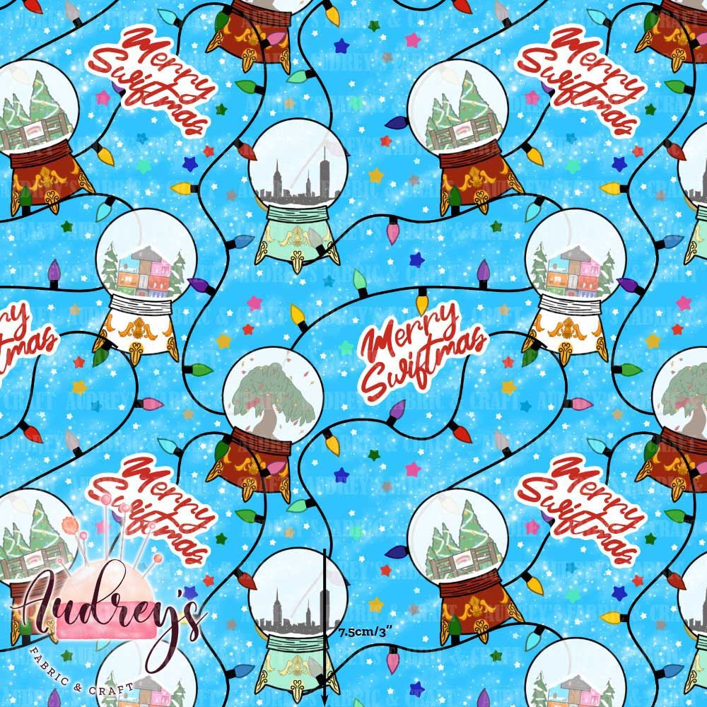 TS, Xmas Snowglobes | Digital-Print Custom Cotton Woven | 145cm wide