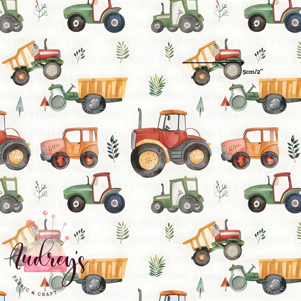 Tractors | Digital-Print Cotton Woven | 145cm wide