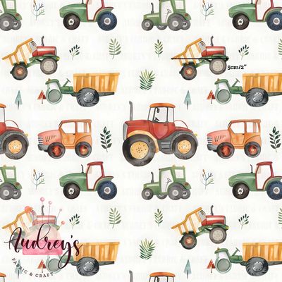 Tractors | Digital-Print Cotton Woven | 145cm wide