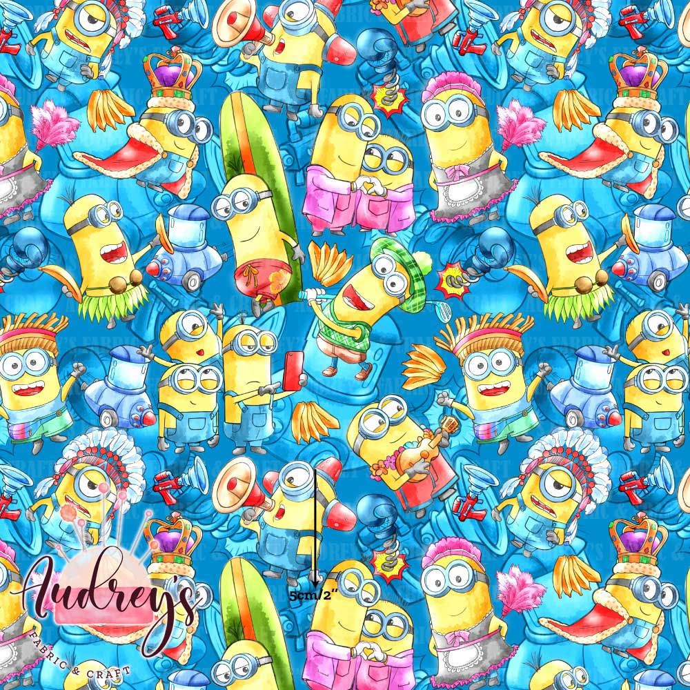 Minions Fun | Digital-Print Custom Cotton Woven | 145cm wide