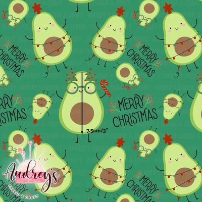 Xmas Avos | Digital-Print Cotton Woven | 145cm wide