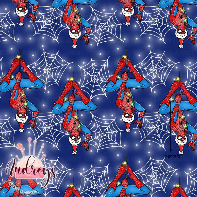 Xmas Spidey | Digital-Print Custom Cotton Woven | 145cm wide