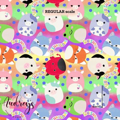 Squishmallows, Toss | Digital-Print Custom Cotton Woven | 145cm wide