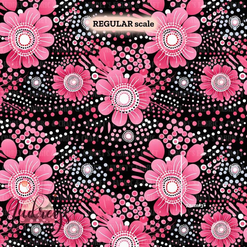 Dot Painting, Bloom | Digital-Print Custom Cotton Woven | 145cm wide