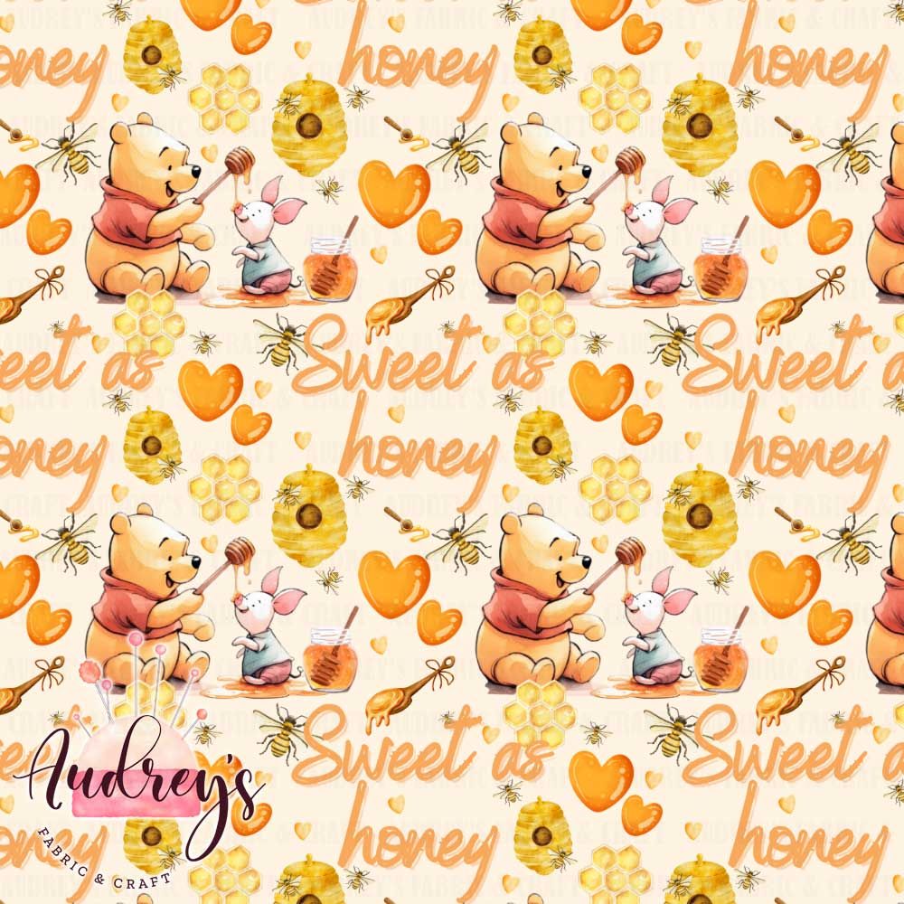 Pooh, Sweet as Honey | Digital-Print Custom Cotton Woven | 145cm wide