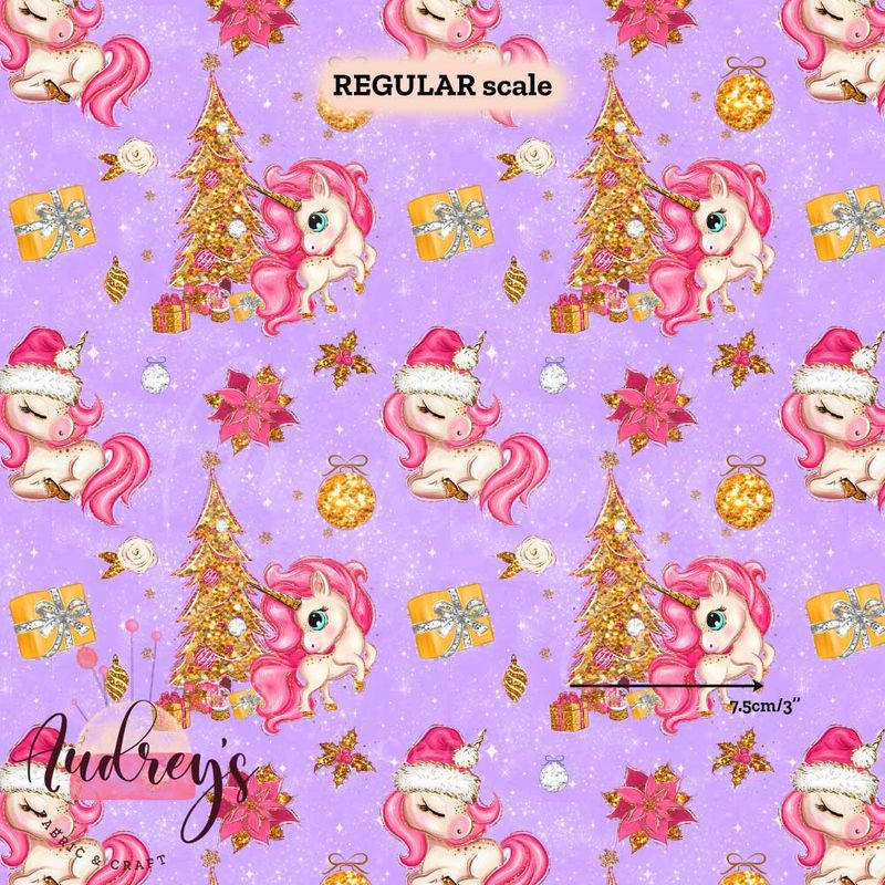 Xmas Unicorns | Digital-Print Custom Cotton Lycra 240gsm | 150cm wide