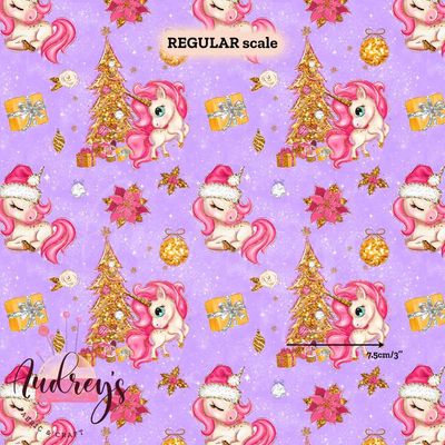 Xmas Unicorns | Digital-Print Custom Cotton Lycra 240gsm | 150cm wide