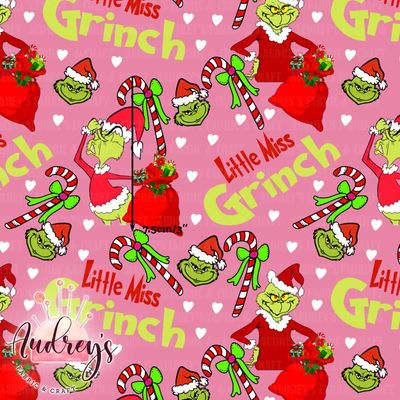 Little Miss Grinch | Digital-Print Custom Cotton Lycra 240gsm | 150cm wide