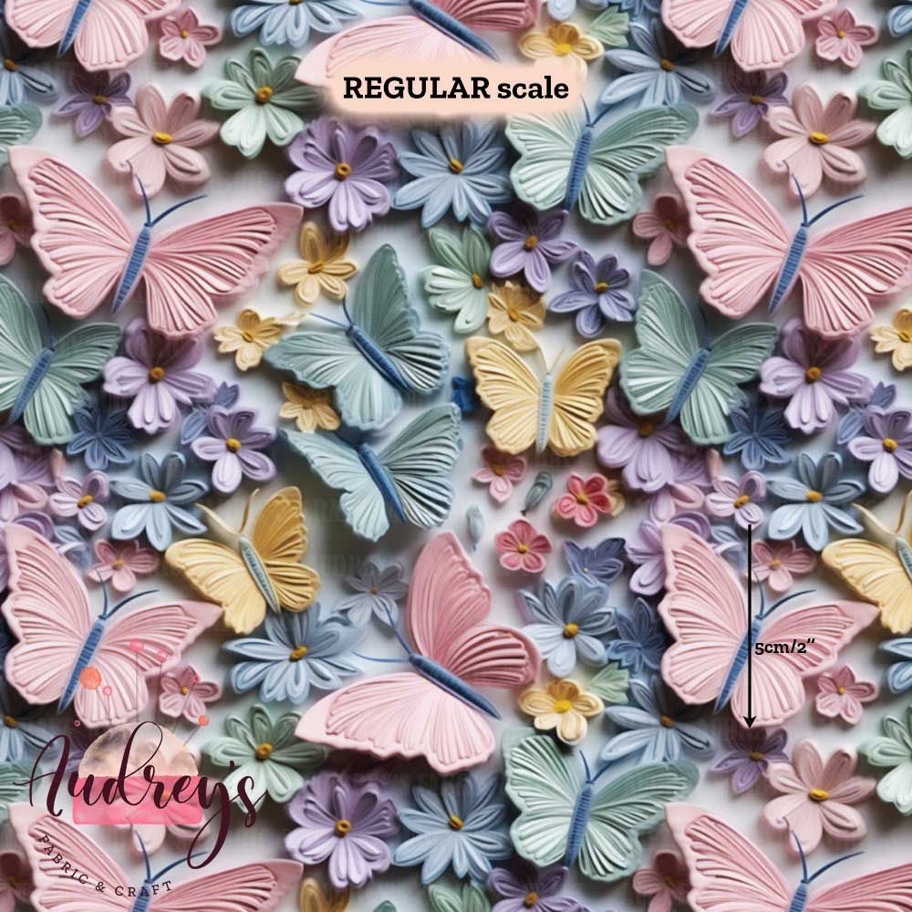 Paper Butterflies | Digital-Print Custom PUL Waterproof Fabric | 150cm wide