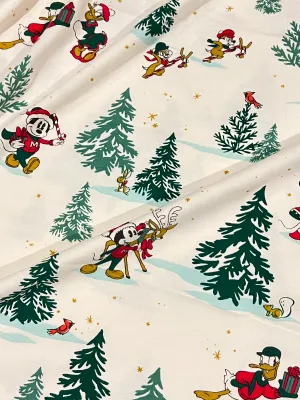 Mickey's Christmas | Licensed Cotton Interlock Jersey Fabric, 220gsm | 180cm Wide