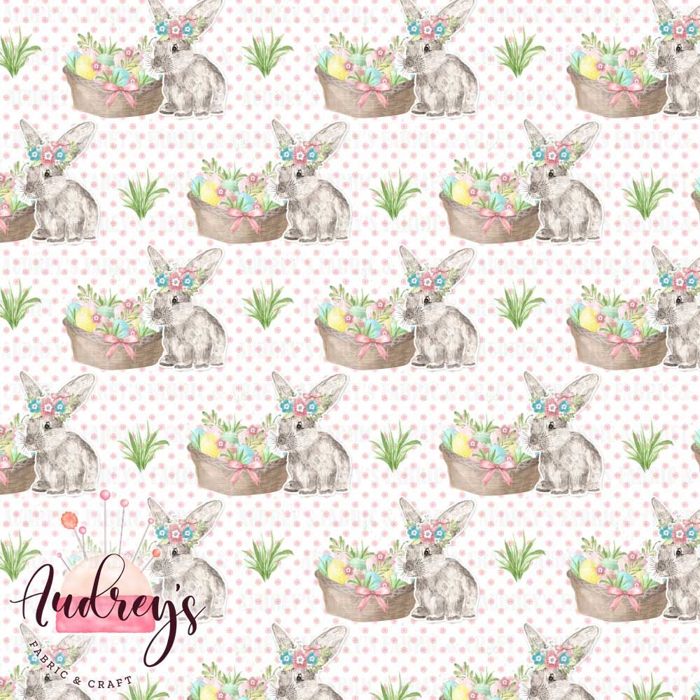 Bunny Basket on Polka | PRE-ORDER | Choose Your Own Base