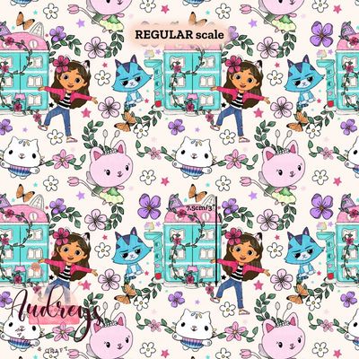 Gabby, Doodles | Digital-Print Custom Cotton Lycra 240gsm | 145cm wide