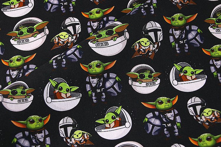 Baby Yoda, Space Baby | Digital Print Custom Quilting Cotton | 145cm wide