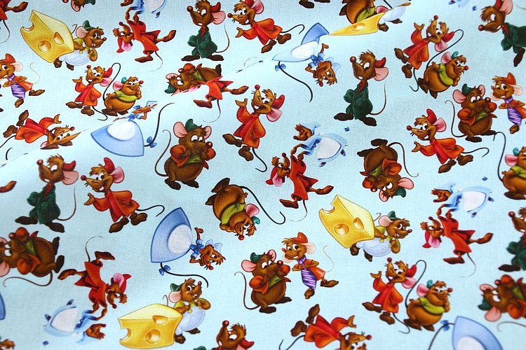 Cinderalla&#39;s Mice Friends | Digital-Print Custom Quilting Cotton | 145cm wide