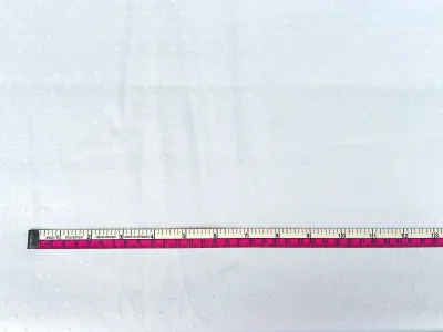 White Solid | Dobby Swiss Dot Embroidered Cotton Woven Fabric | 110cm Wide