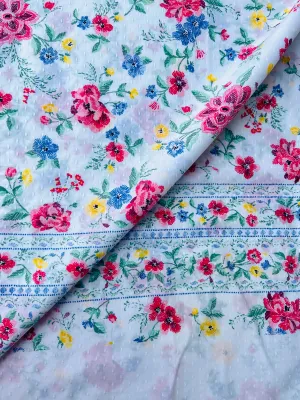 Garden Party | Dobby Swiss Dot Embroidered Cotton Woven Fabric | 110cm Wide