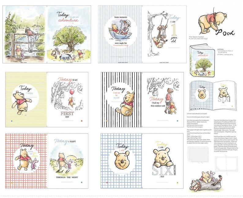 Winnie the Pooh, Nursery Soft Book Panel | Licensed Quilting Cotton Panel